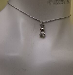 Fifth Avenue Collection Silver Tone Rhinestone Baby Bunny Necklace